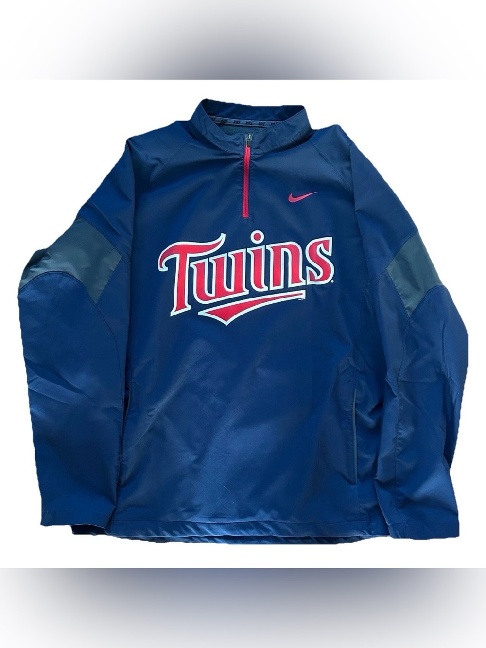 Nike Minnesota Twins MLB Baseball Men’s 1/4 Zip Navy Windbreaker Size Large EUC